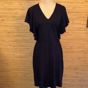 Ann Taylor Navy Midi Dress with Flutter Sleeves special occasion size 4 nwt!